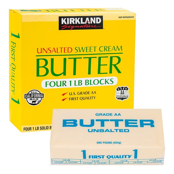 科克蘭 冷藏無鹽奶油 453公克 X 4入