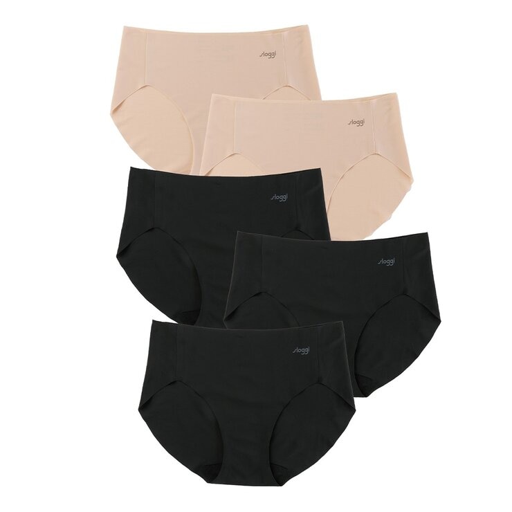 Sloggi 女無痕內褲五入組 黑膚組合 XL