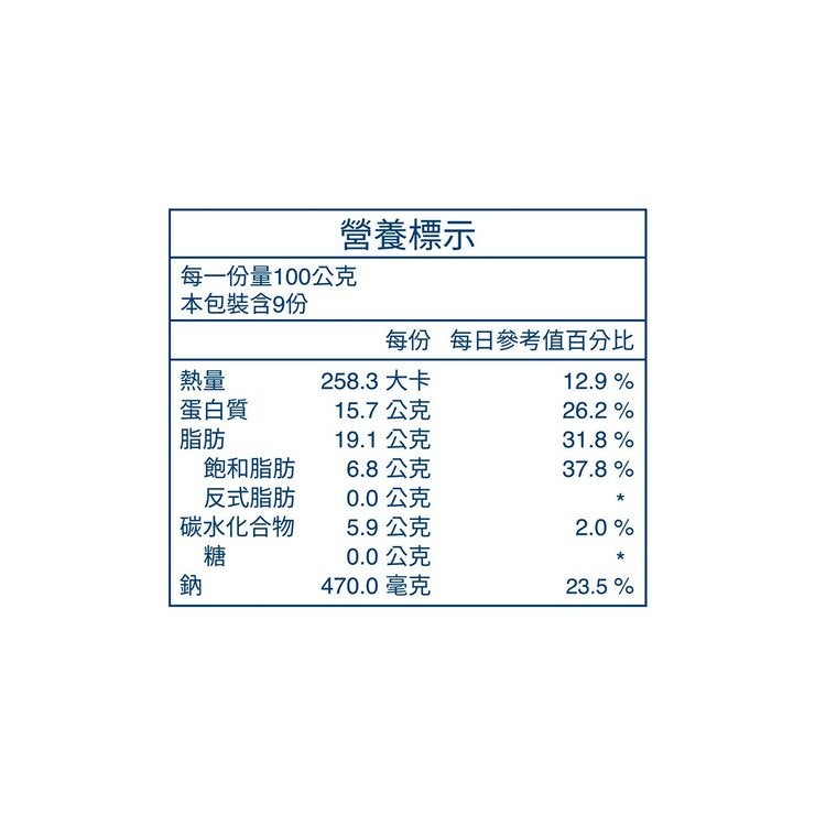宏裕行 冷凍墨魚香腸 900公克