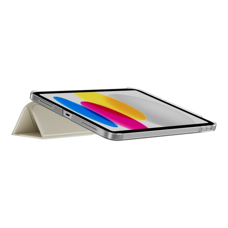 MAGEASY Facet 全方位支架透明背蓋保護套 適用於 2022 iPad 10.9吋 A14 & 2025 iPad 11吋 A16 星光白