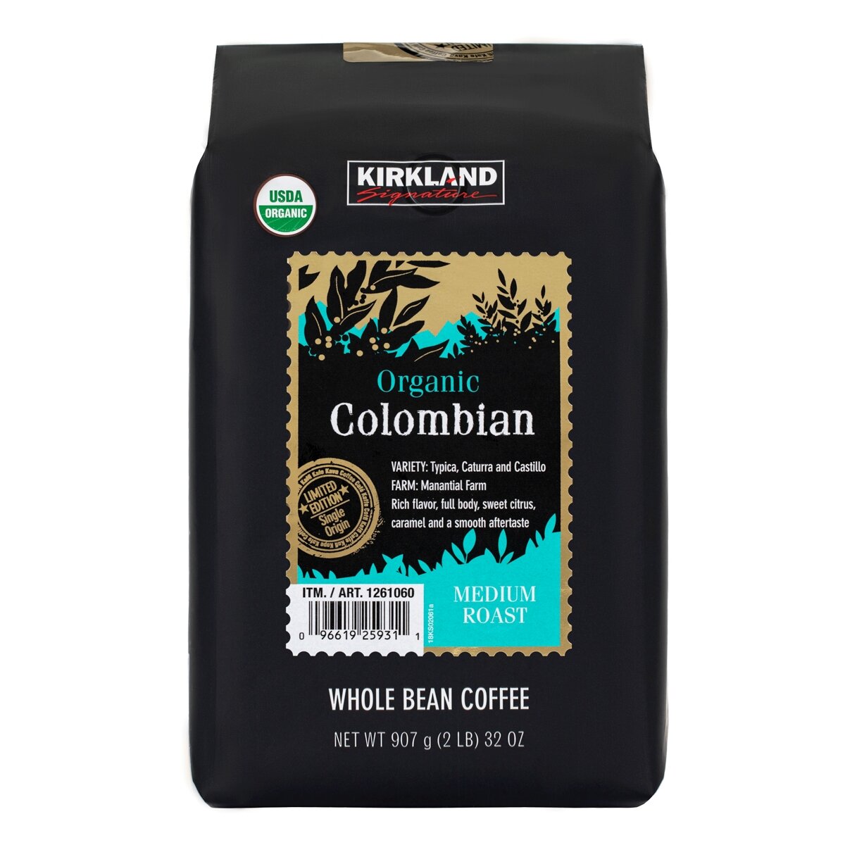 Kirkland Signature 科克蘭有機哥倫比亞咖啡豆 907公克