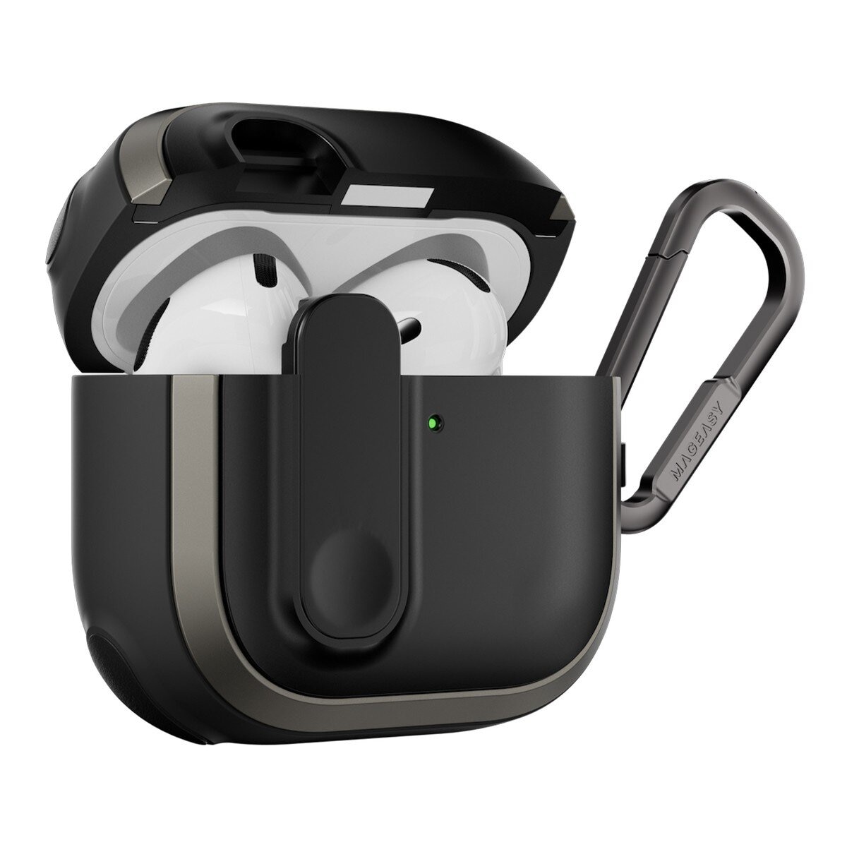 MAGEASY Odyssey 抗衝擊磁扣耳機殼 AirPods 4 金屬黑