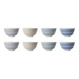 Minoyaki 日本製美濃燒飯碗 8件組 線條 Minoyaki 日本製美濃燒飯碗 8件組 線條