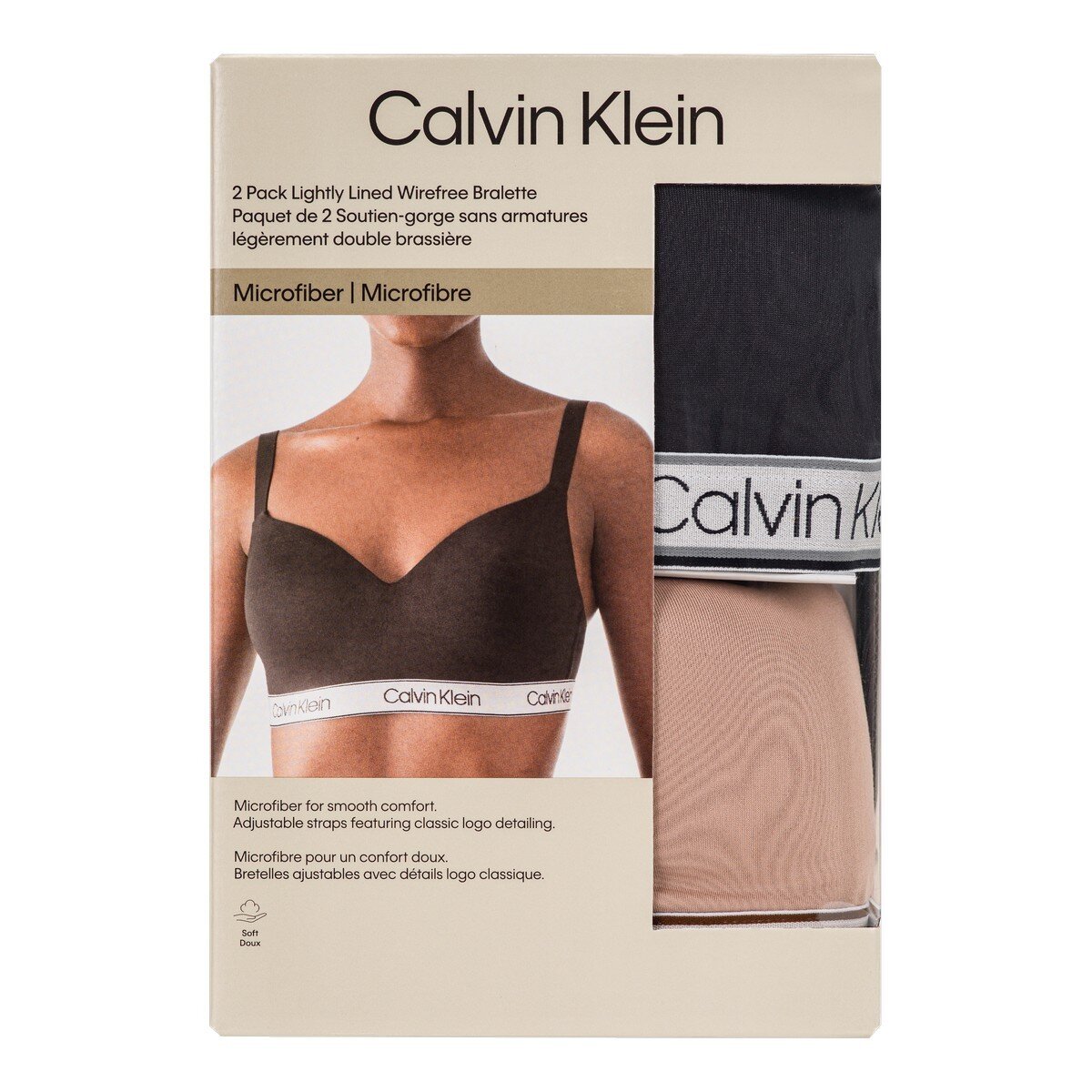 Calvin Klein 女無鋼圈內衣兩入組 黑/黑