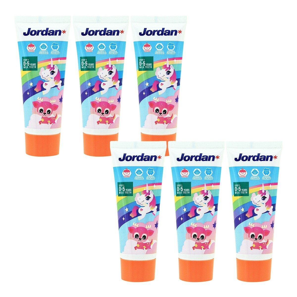 Jordan 0-5歲兒童牙膏 含氟500ppm 荔枝口味 75公克 X 8入 Jordan 0-5歲兒童牙膏 含氟500ppm 荔枝口味 75公克 X 8入