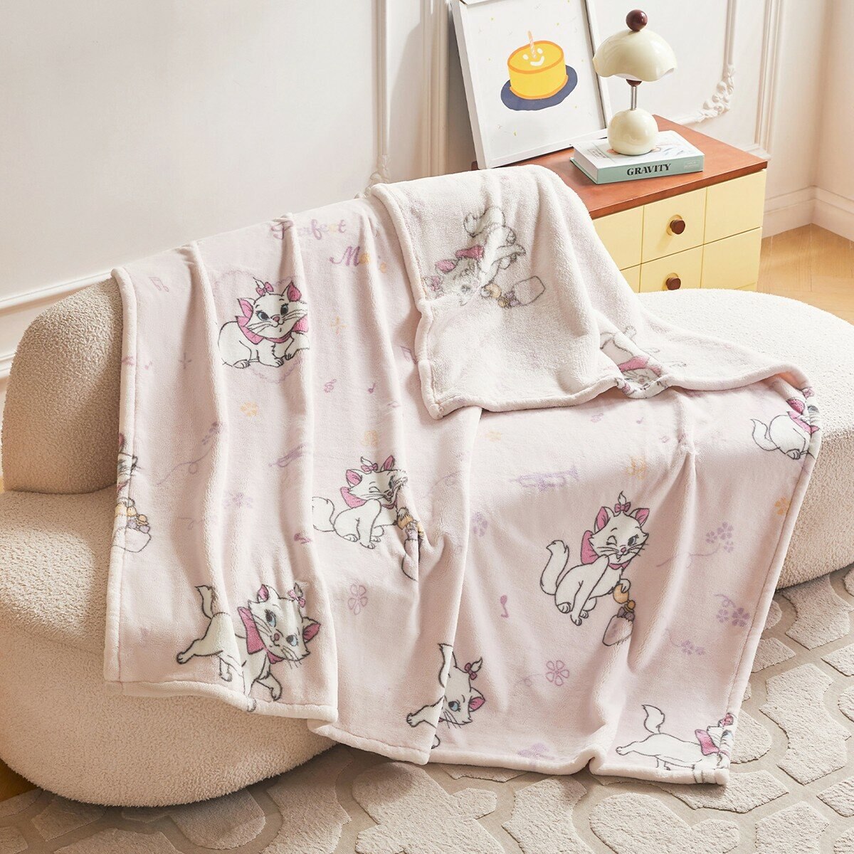 Disney 絨毛毯 150公分 X 180公分 瑪麗貓