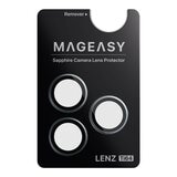 MAGEASY Bright M 不發黃軍規磁吸透明殼 iPhone 17 Pro Max(午夜磁圈) + 鏡頭保護貼Lenz鈦合金(迷霧鈦) + Vetro 9H 鋼化玻璃保護膜