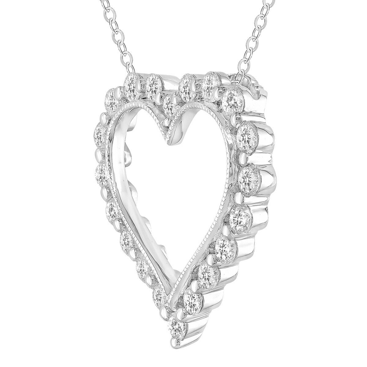 1.00克拉 圓形鑽石心型項鍊 VS2/I 1.00克拉 圓形鑽石心型項鍊 VS2/I