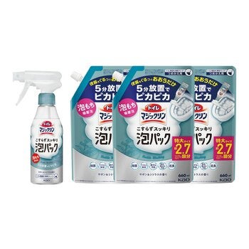魔術靈 馬桶磁吸泡清潔劑 噴槍 300毫升+補充包 600毫升 X 3入