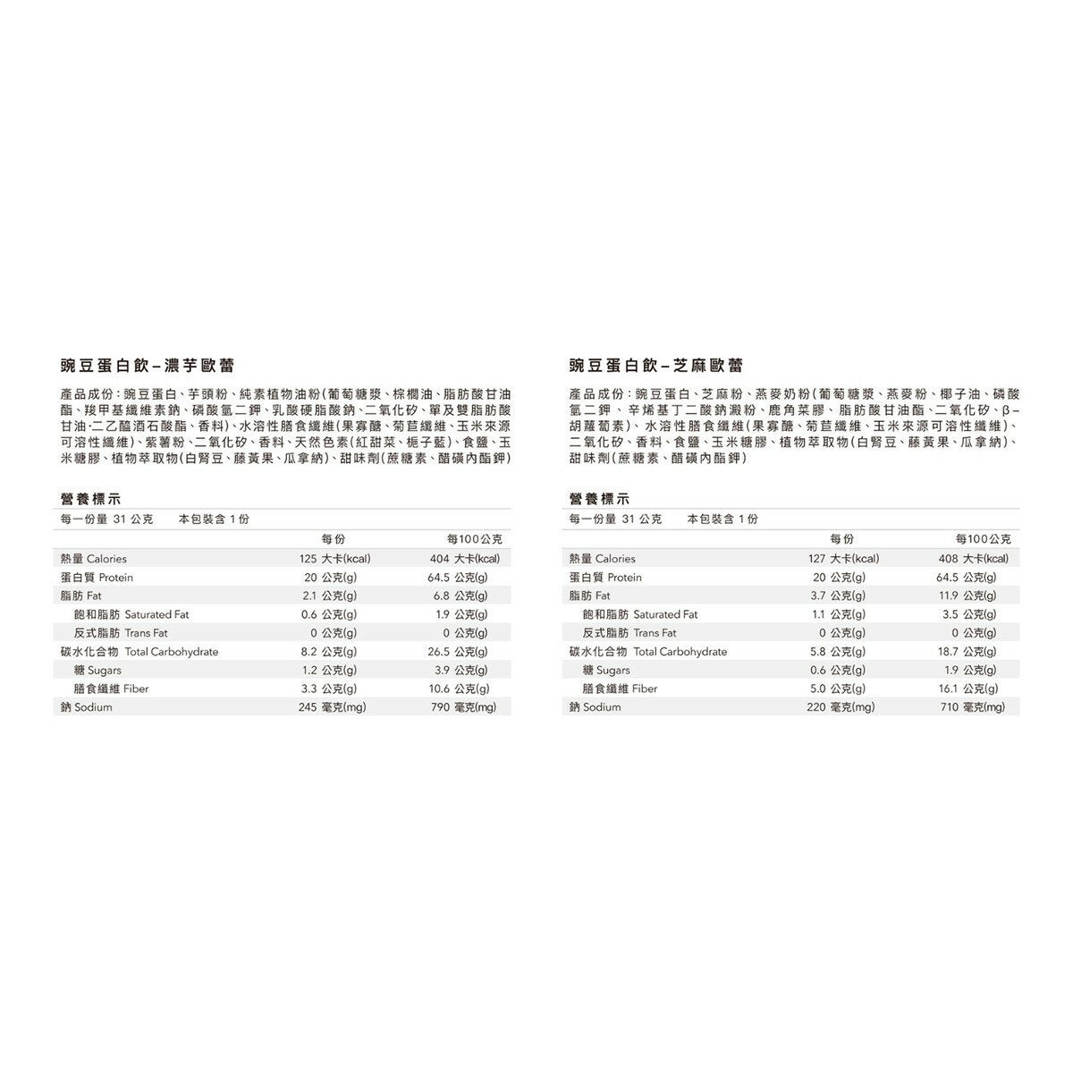 Body Goals 豌豆蛋白飲組合 31公克 X 60入 (芝麻歐蕾 / 濃郁歐蕾) Body Goals 豌豆蛋白飲組合 31公克 X 60入 (芝麻歐蕾 / 濃郁歐蕾)