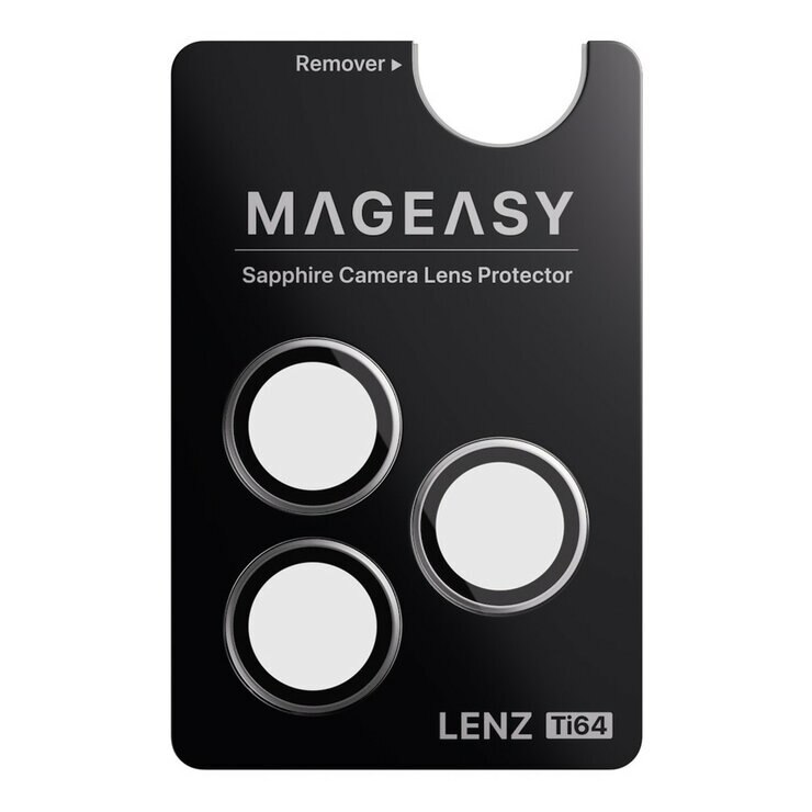 MAGEASY Bright M 不發黃軍規磁吸透明殼 iPhone 17 Pro(白磁圈) + 鏡頭保護貼Lenz鈦合金(鈦白) + Vetro 9H 鋼化玻璃保護膜