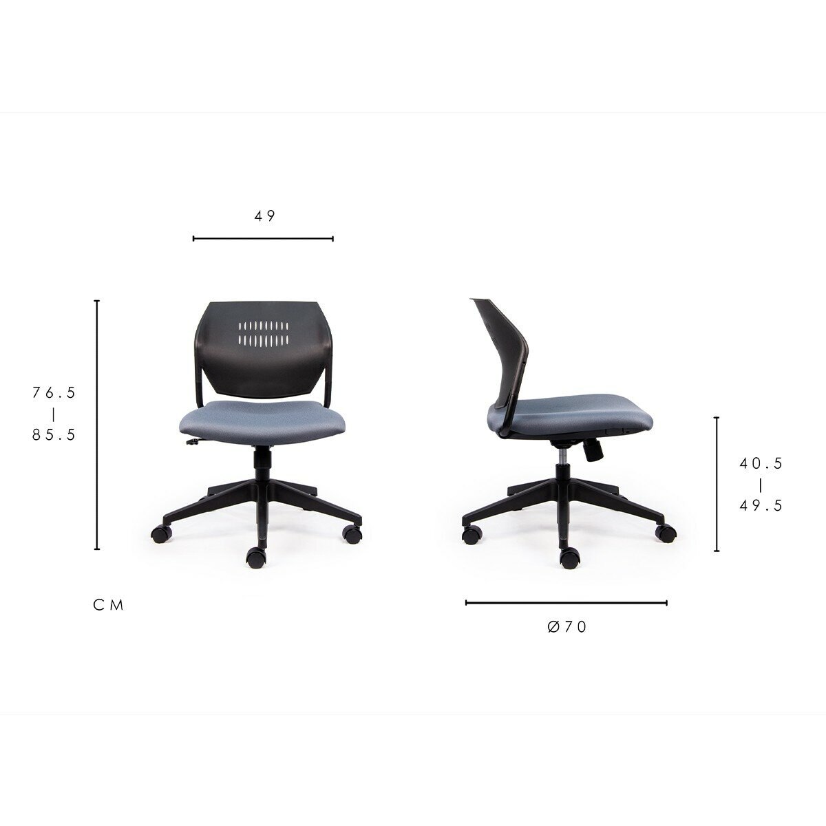 Musical Chairs Impressa 無扶手辦公椅 灰 Musical Chairs Impressa 無扶手辦公椅 灰