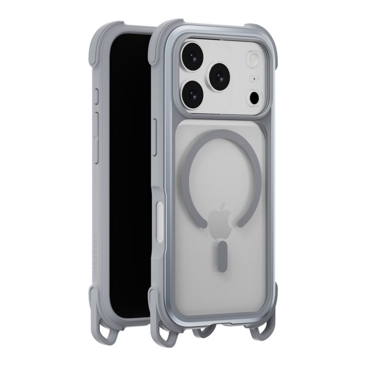 MAGEASY Odyssey Strap M 超軍規防摔掛繩手機殼 iPhone 17 Pro(迷霧/高冷灰) + 鏡頭保護貼Lenz 鈦合金(迷霧鈦) + Vetro 9H 鋼化玻璃保護膜