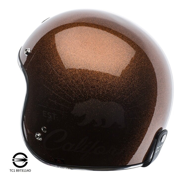 TORC T50 3/4 防護頭盔 金蔥亮光棕 加州熊