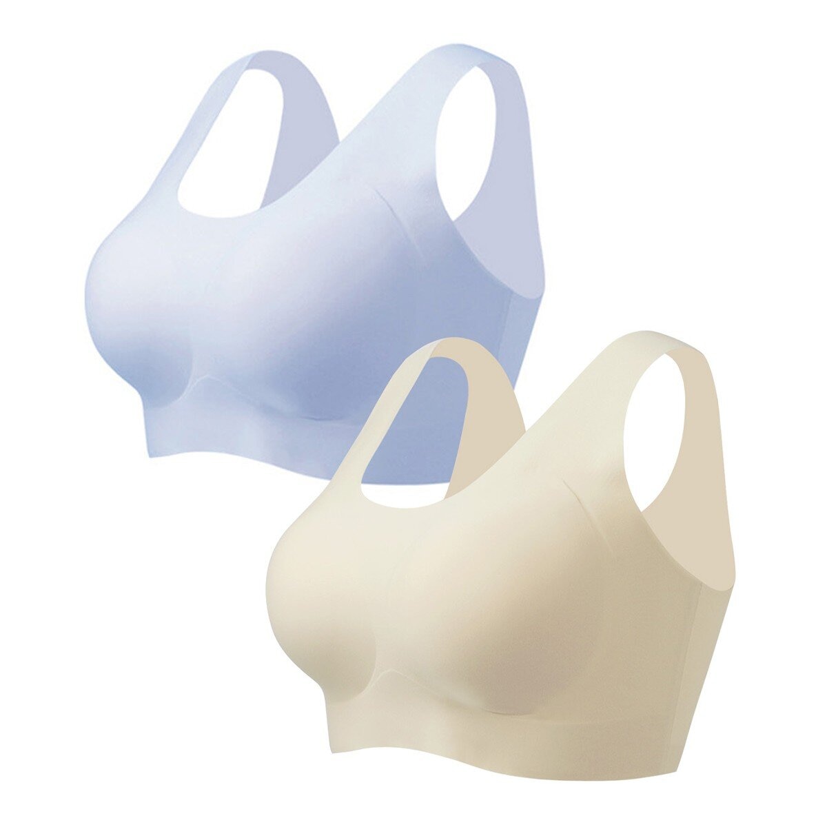 Nautica 女舒適無鋼圈內衣兩入組 米 & 淺藍 M