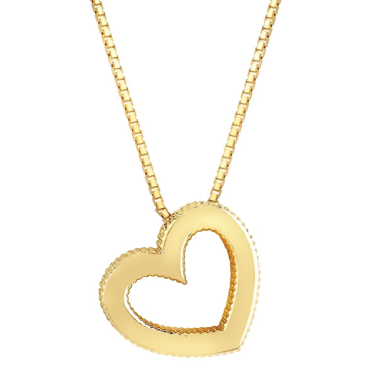 14K黃K金心型項鍊