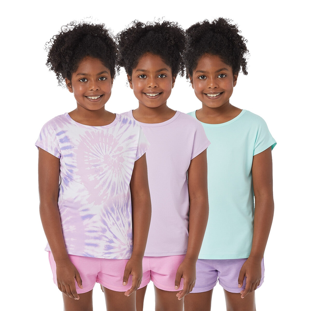 32 Degrees 兒童涼感T恤三件組 渲染紫