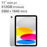 Apple 11吋 iPad Wi-Fi 512GB 銀