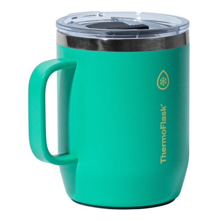 ThermoFlask 不鏽鋼保冷保溫馬克杯 474毫升 + 355毫升 紫 + 綠