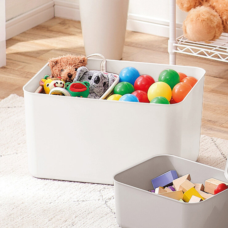 IRIS OHYAMA 附蓋可堆疊收納盒 30公升 X 6入 白