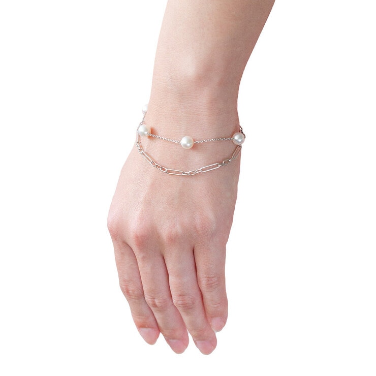 Tokyo Pearl 18K白K金 6.5公釐 - 7.0公釐 Akoya珍珠手鍊 - 135192