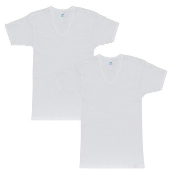 Gunze 男U領短袖內衣兩入組 L Gunze 男U領短袖內衣兩入組 L