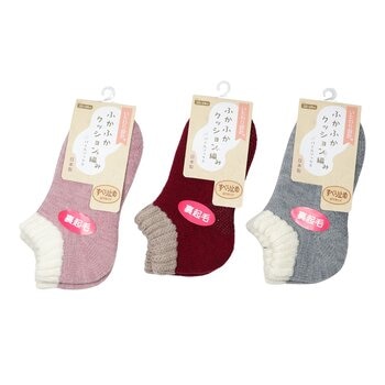 Nakai 女裏起毛止滑船型保暖襪 3入組