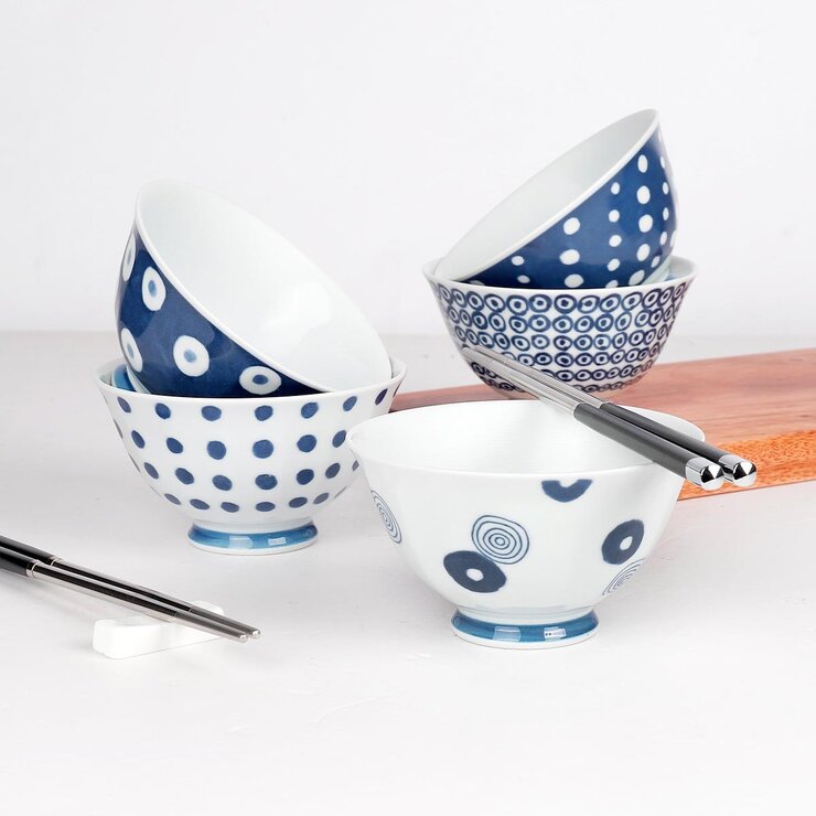 西海輕量波佐見燒飯碗及304不鏽鋼筷 X 各5組