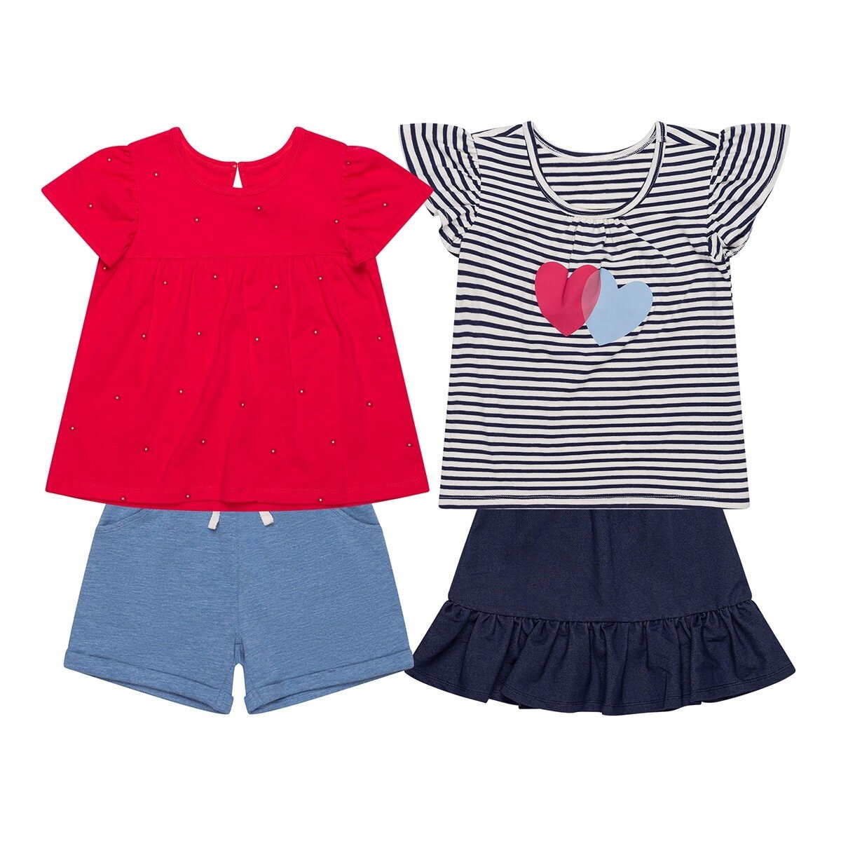 Pekkle 幼兒服飾四件套組 愛心 18M