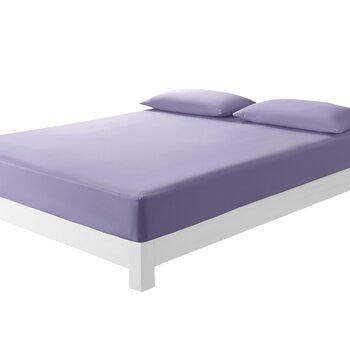 Don Home 涼感素色雙人床包枕套 3件組 152公分 X 190公分 柔紫