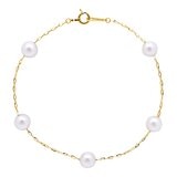 Tokyo Pearl 18K黃K金 6.0公釐 - 6.5公釐 Akoya 珍珠手環