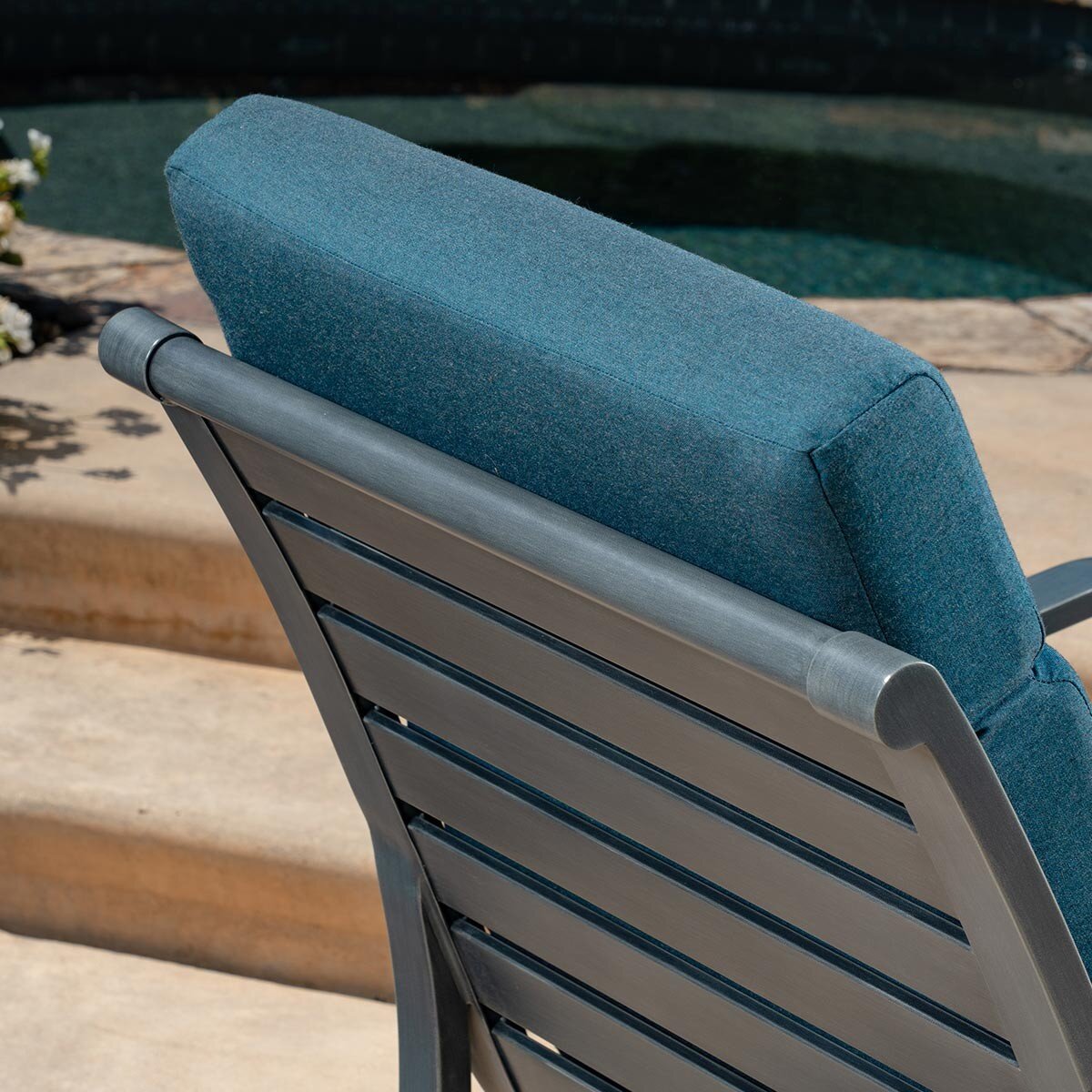 SunVilla 戶外流線型桌椅三件組 藍色