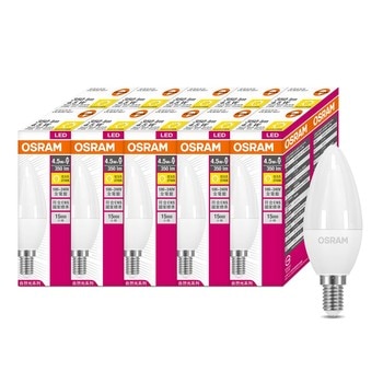歐司朗4.5W LED蠟燭燈泡E14 -10入 歐司朗4.5W LED蠟燭燈泡E14 -10入