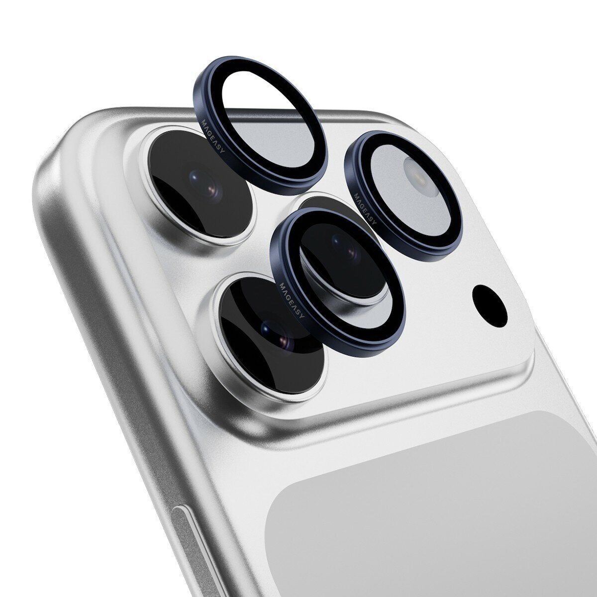 MAGEASY Bright M 不發黃軍規磁吸透明殼 iPhone 17 Pro Max(珊瑚磁圈) + 鏡頭保護貼Lenz(午夜) + Vetro 9H 鋼化玻璃保護膜