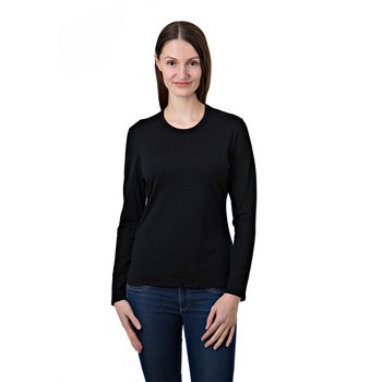 Seg'ments 女美麗諾羊毛長袖上衣 黑 XL Seg'ments 女美麗諾羊毛長袖上衣 黑 XL