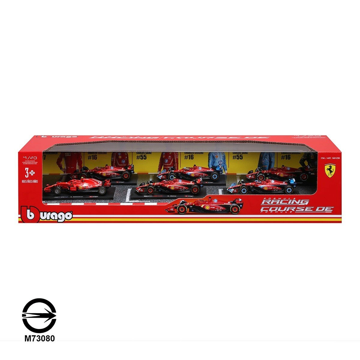 Bburago 1:43 F1 賽車收藏模型車 6入組 Ferrari / 3歲以上