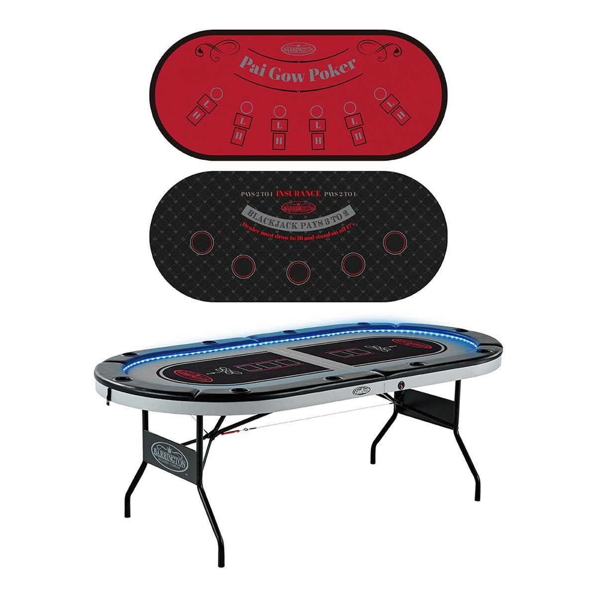 Barrington 10人撲克桌 含LED燈 Barrington 10人撲克桌 含LED燈