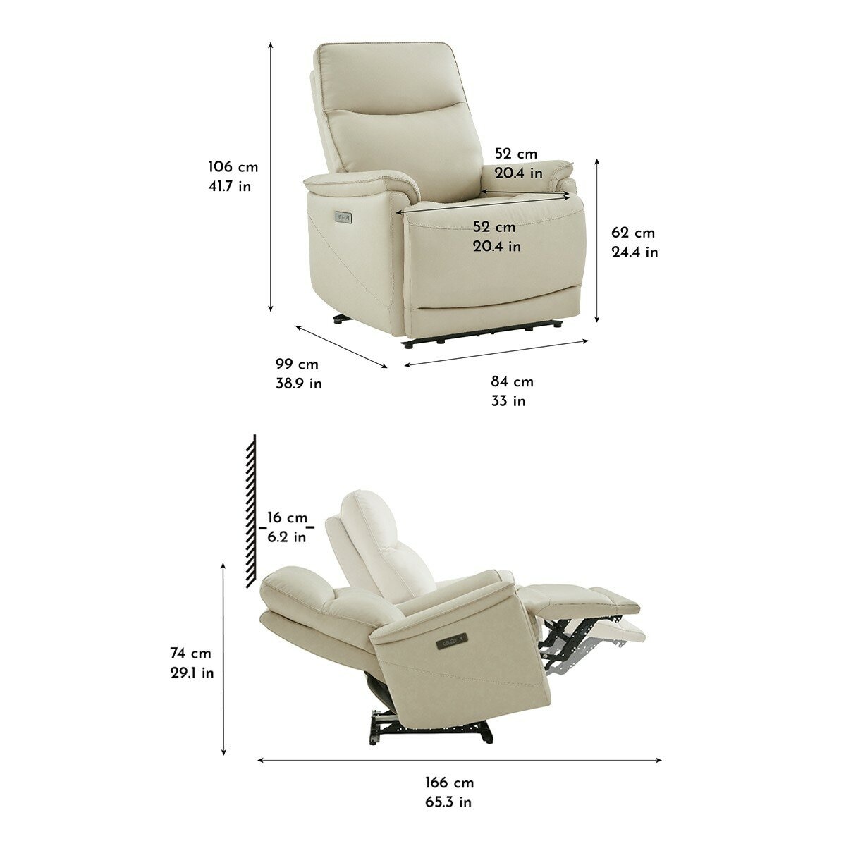 Gilman Creek 牛皮電動躺椅