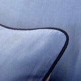 La Belle 雙人 300織天絲棉素色 被套床包四件組滾邊款 藍