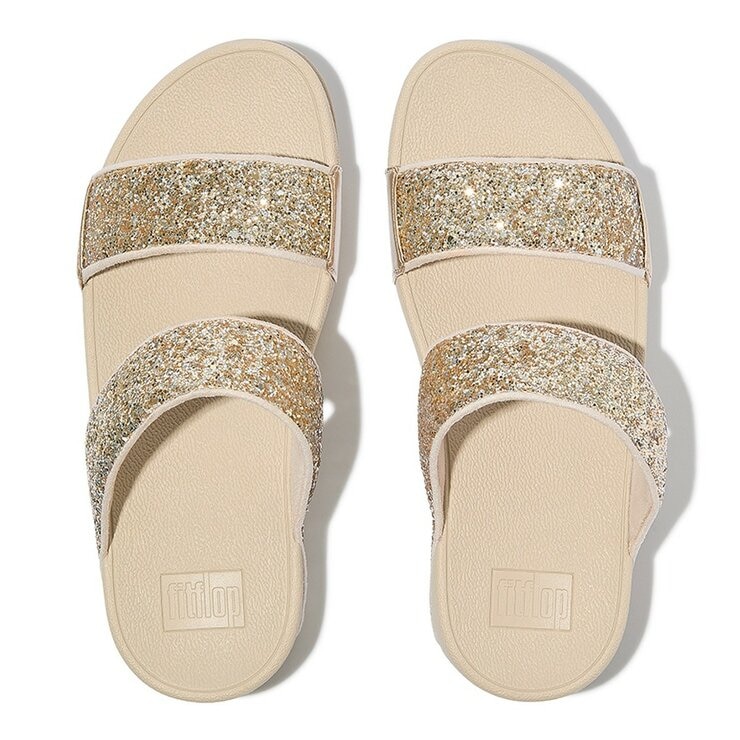 FitFlop 女雙寬帶拖鞋 金