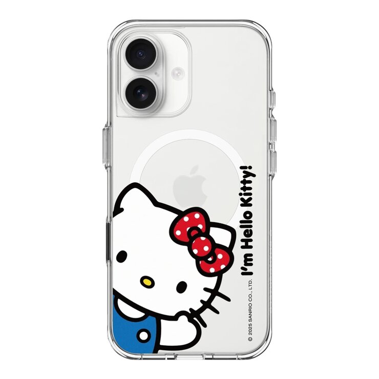 犀牛盾 iPhone 17 Clear (MagSafe兼容) 抗黃化透明防摔手機殼 Hello Kitty + 9H 抗藍光鋼化玻璃保護貼