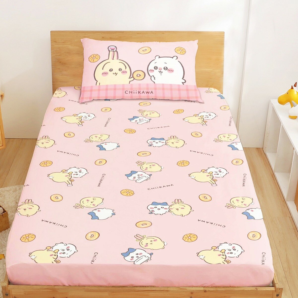 MIT 純棉精梳棉單人床包雙人兩用被套 3件組 吉伊卡哇 我愛甜甜圈