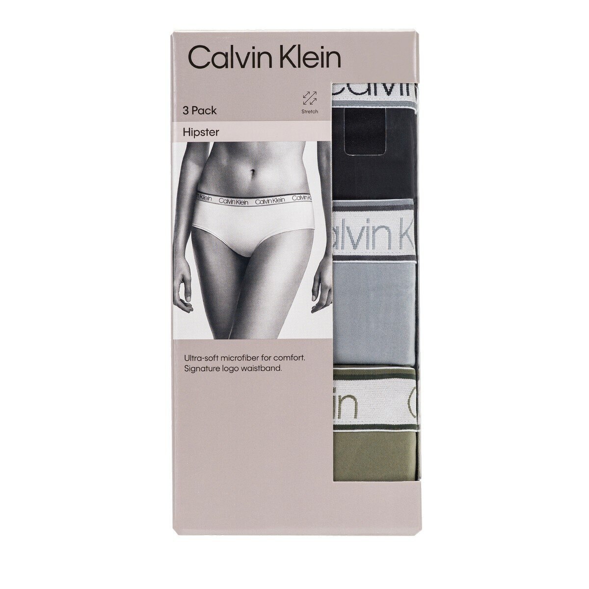 Calvin Klein 女內褲三入組 M 黑+灰+墨綠