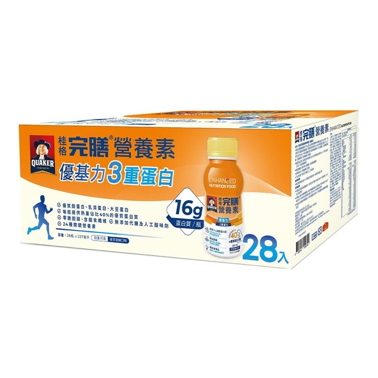 Quaker Complete Nutrition Food Triple Protein 237 ml X 28-Bottle