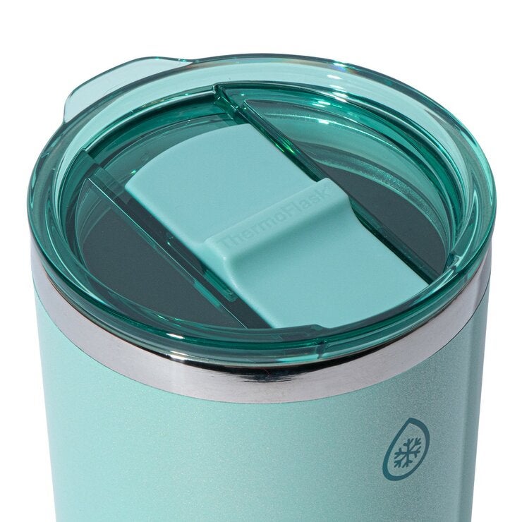 ThermoFlask 不鏽鋼保冷保溫馬克杯 含吸管 474毫升 X 2件組 紫+綠 ThermoFlask 不鏽鋼保冷保溫馬克杯 含吸管 474毫升 X 2件組 紫+綠