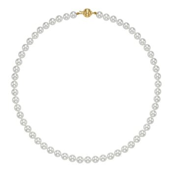 淡水珍珠項鍊 18K白K金 7公釐-7.5公釐