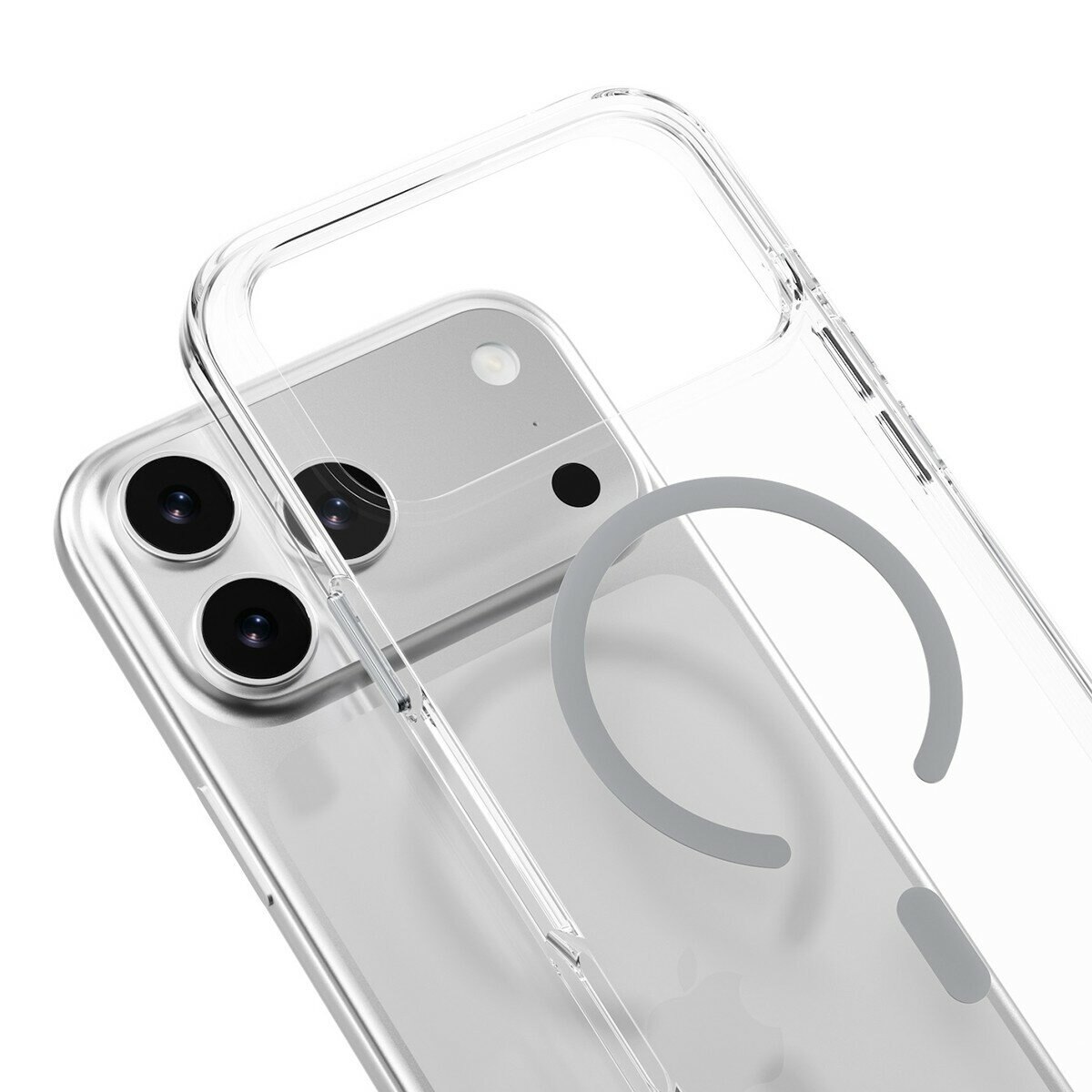 MAGEASY Bright M 不發黃軍規磁吸透明殼 iPhone 17 Pro Max(迷霧磁圈) + 鏡頭保護貼Lenz鈦合金(迷霧鈦) + Vetro 9H 鋼化玻璃保護膜