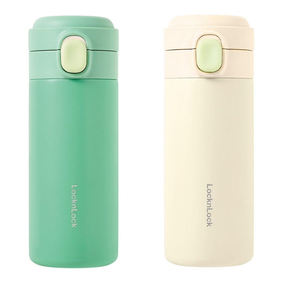 樂扣樂扣 彈蓋不鏽鋼保冷保溫杯 360毫升 X 2件組 綠+白