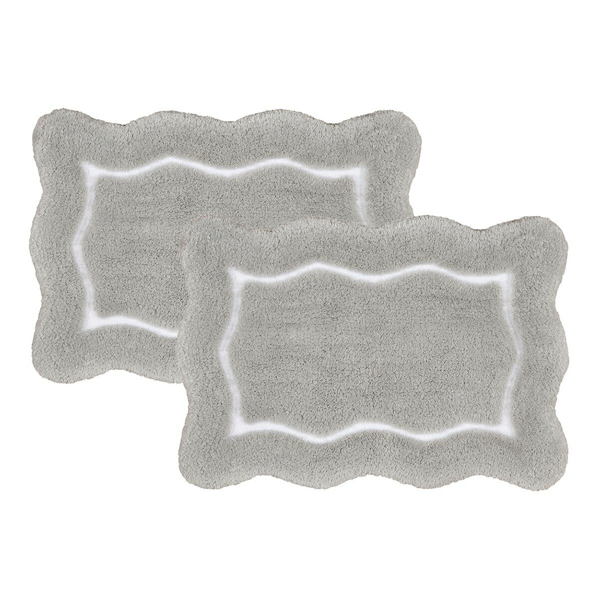 Riviera Home 花邊柔軟浴室地墊 2入 40公分 X 60公分 灰 Riviera Home 花邊柔軟浴室地墊 2入 40公分 X 60公分 灰