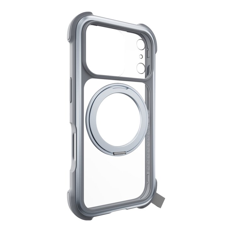 MAGEASY Odyssey Stand M 超軍規防摔磁吸支架手機殼 iPhone 17 Pro(迷霧) + 鏡頭保護貼Lenz 鈦合金(迷霧鈦) + Vetro 9H 鋼化玻璃保護膜